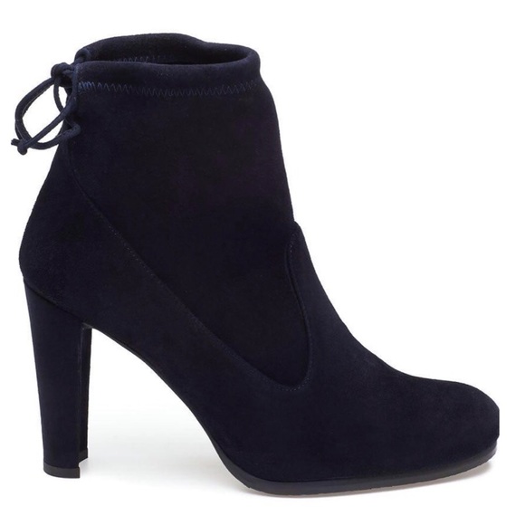 🏹🆕 Stuart Weitzman ✦Tie Back Suede Bootie ✦Navy - Picture 6 of 8